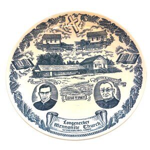 Longenecker Mennonite Church Commemorative Plate Kettlesprings Kilns 1622-S vtg